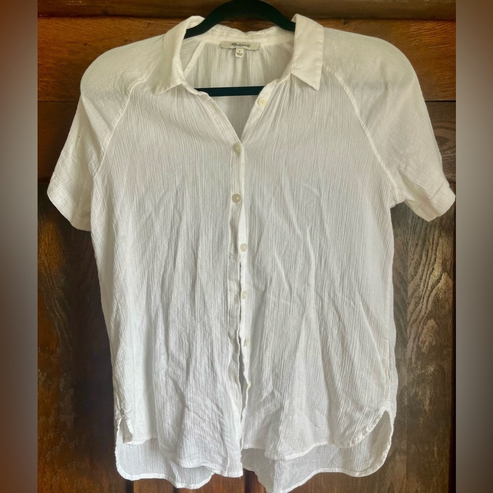 MADEWELL White SS Button Shirt